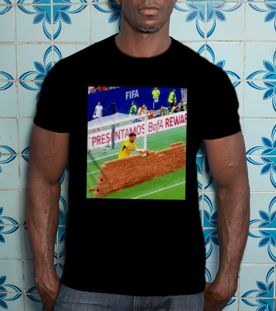 Vozinha Cape Verde FIFA Goalkeeper Meme Brick Wall Soccer Humor T-Shirt