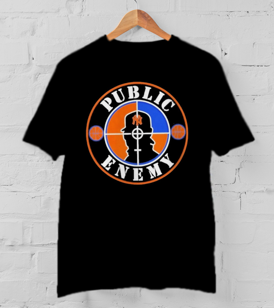 Public Enemy New York Knicks Basketball Crosshair T-Shirt