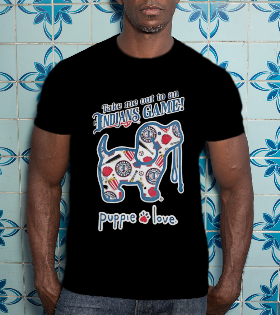 Puppie Love Take Me Out To An Indianapolis Indians Game Fun Baseball Outfit T-Shirt