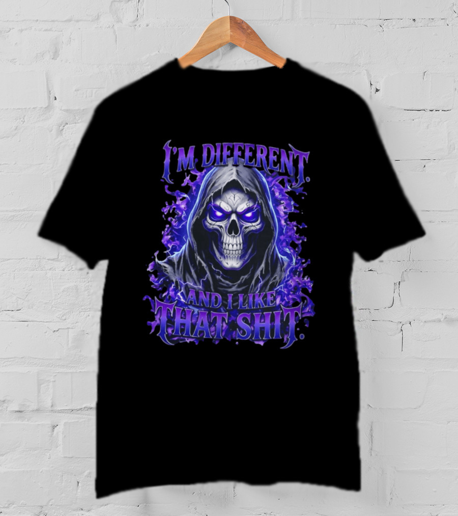 I'm Different Skeleton Hooded Reaper Purple Glow T-Shirt