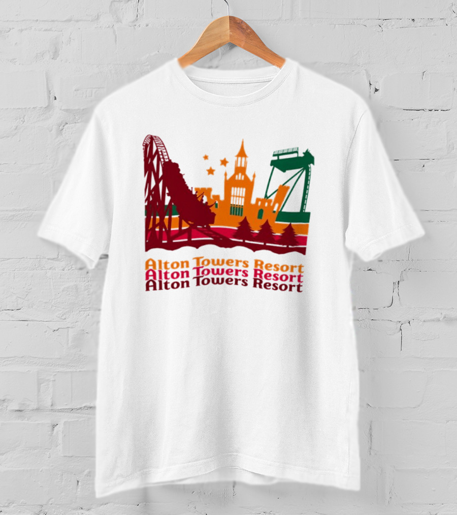 Alton Towers Resort Iconic Rides And Castle Attractions T-Shirt