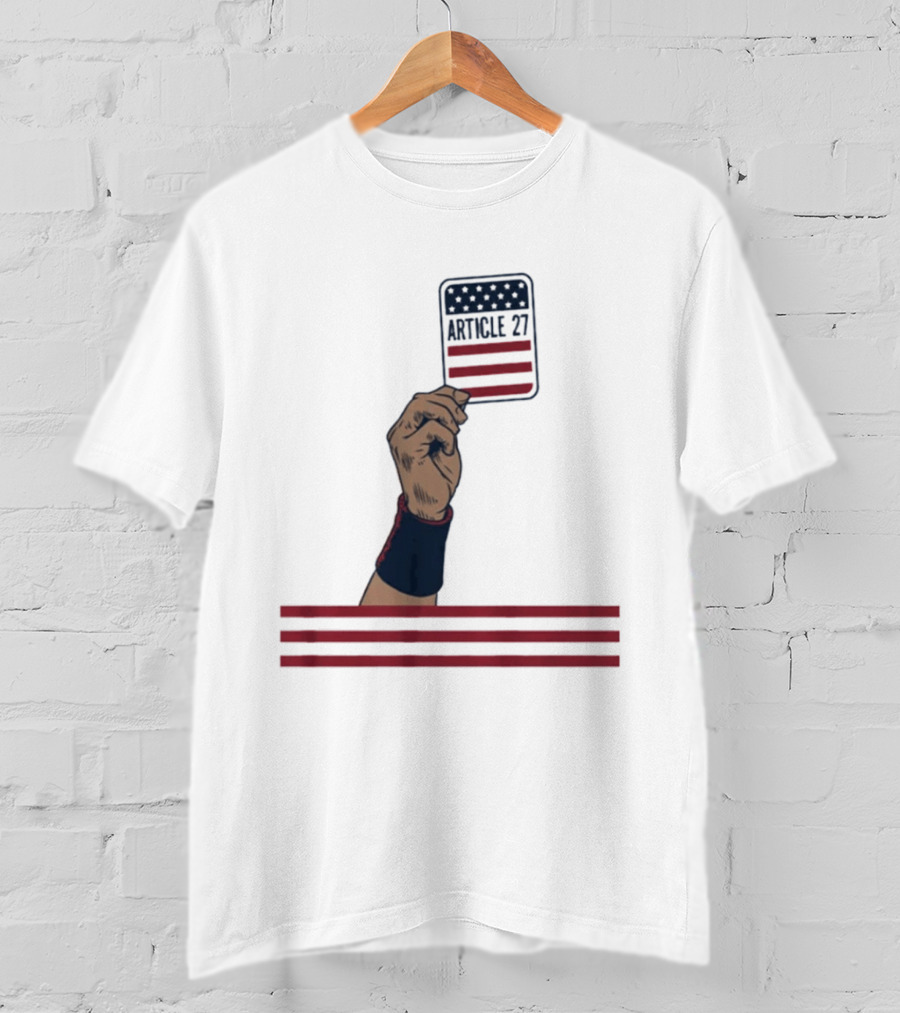 Article 27 USA Hand Constitution American Flag T-Shirt