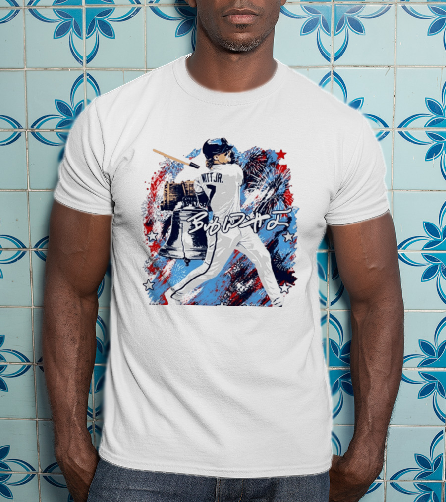 Bobby Witt Jr 2026 Philly Liberty Bell And Fireworks Baseball T-Shirt