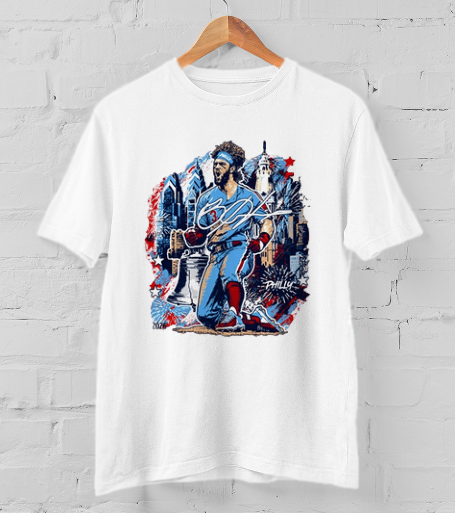 Bryce Harper Philly Skyline Liberty Bell Phillies 2026 All Star Game T-Shirt