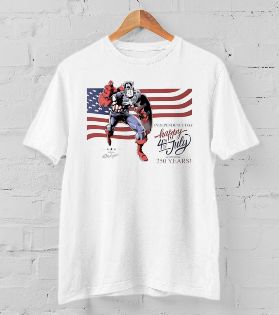 Captain America Marvel Comics Happy 4th Of July Independence Day Celebration T-Shirt