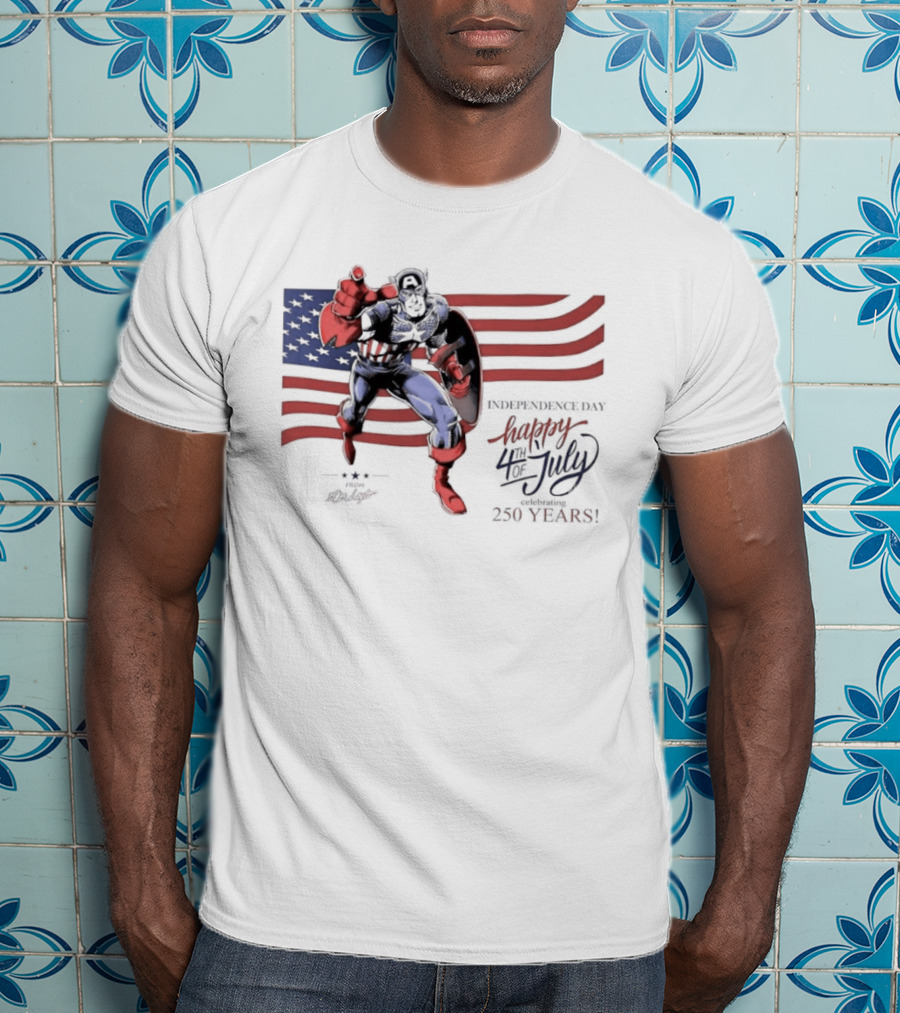 Captain America Marvel Comics Happy 4th Of July Independence Day Celebration T-Shirt