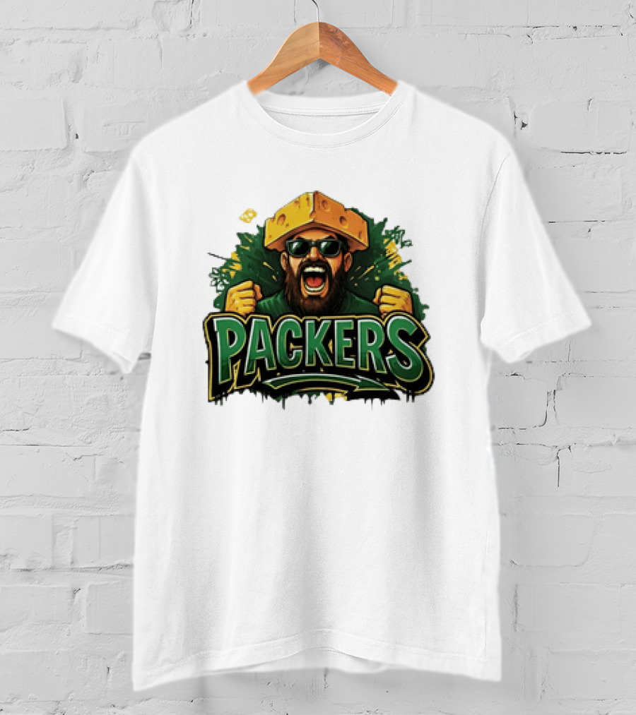 Packers Cheesehead Fan Graffiti T-Shirt