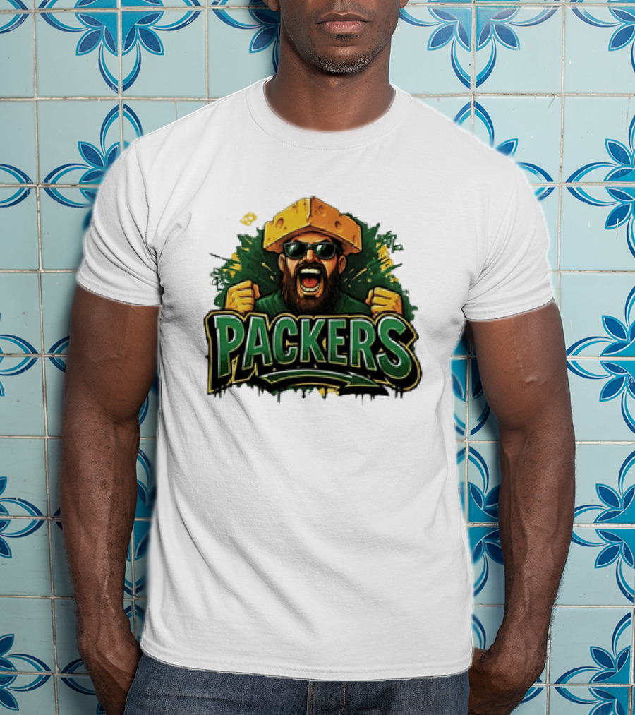 Packers Cheesehead Fan Graffiti T-Shirt