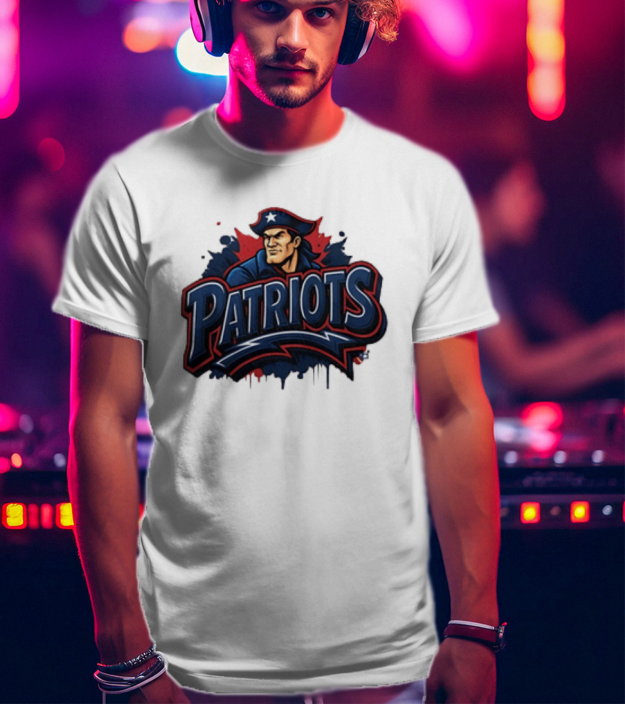 New England Patriots Graffiti Pat Patriot Iconic Team T-Shirt