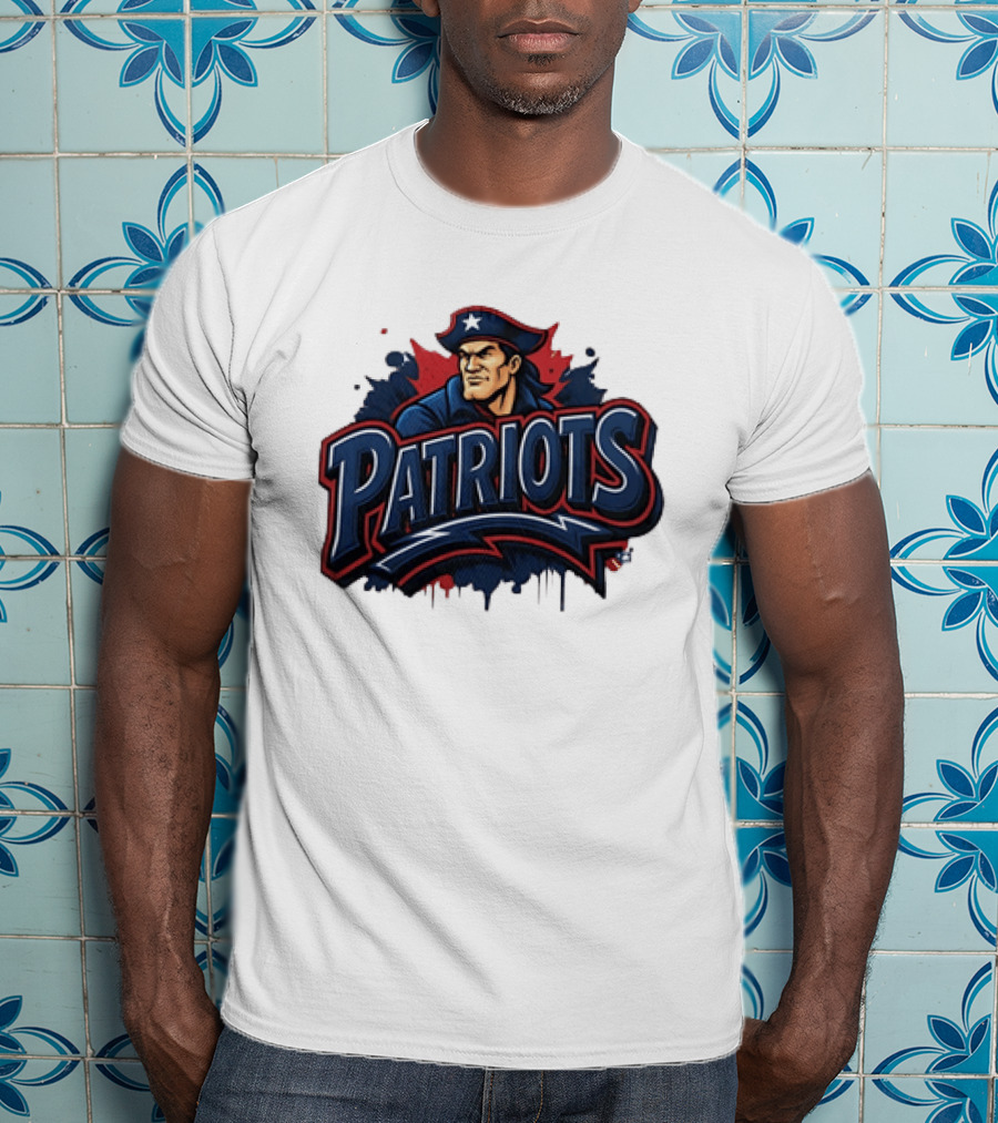 New England Patriots Graffiti Pat Patriot Iconic Team T-Shirt