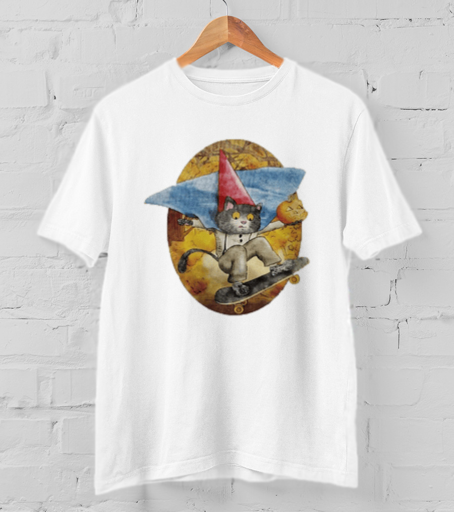 Over The Garden Wall Wirt Cat Skateboarding Halloween Pumpkin T-Shirt