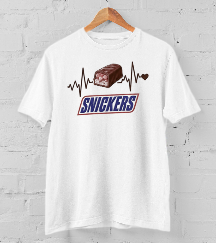 Heartbeat Snickers Addiction Lovers T-Shirt