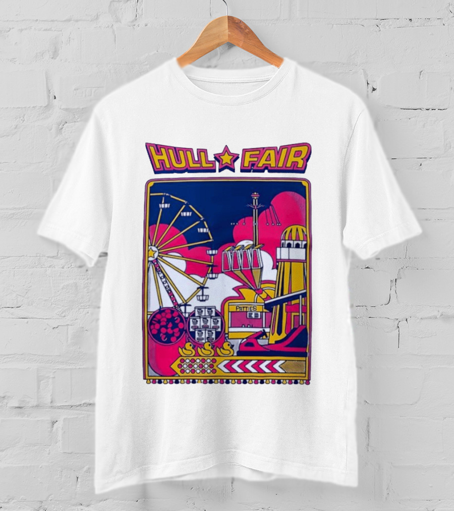 Hull Fair Patties Carnival Ferris Wheel And Helter Skelter Fun Attractions T-Shirt