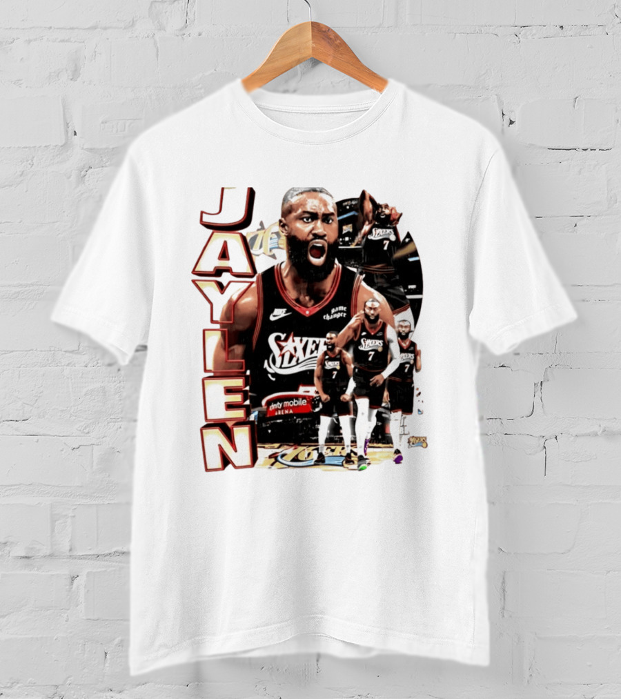 Jaylen Brown Nike 76ers Number 7 Bootleg Collage T-Shirt