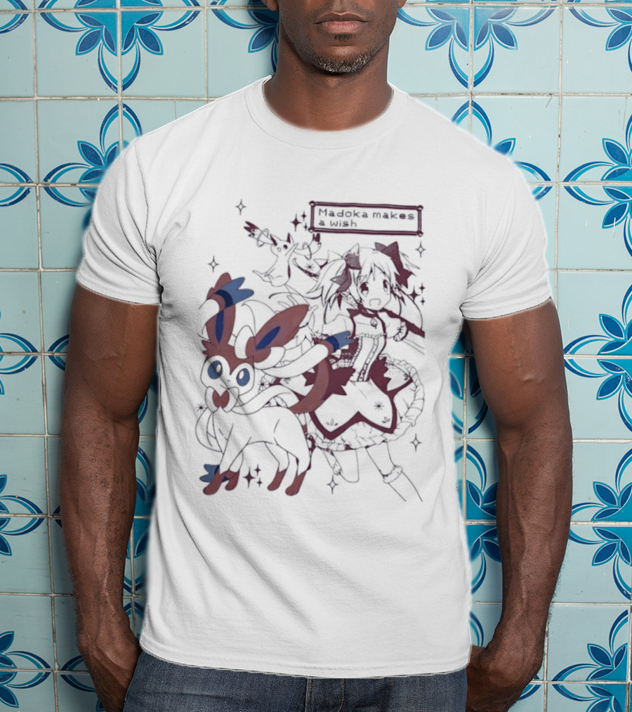 Madoka Kaname And Sylveon Anime Wish Collaboration T-Shirt
