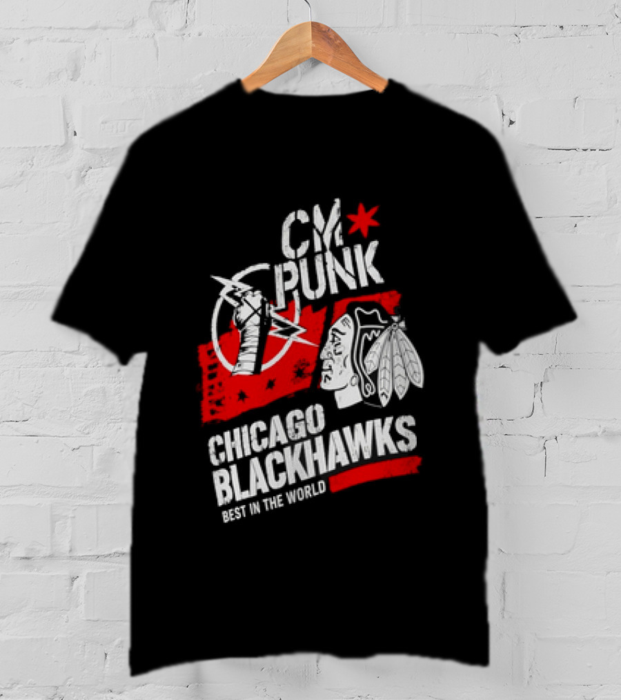 CM Punk Chicago Blackhawks Best In The World T-Shirt