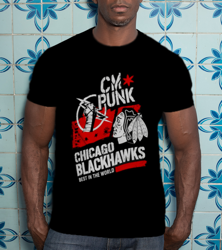 CM Punk Chicago Blackhawks Best In The World T-Shirt