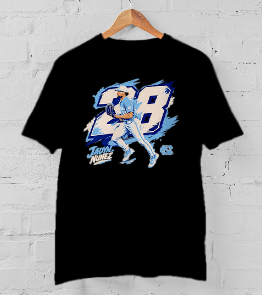 Jadyn Nunez No 28 North Carolina Tar Heels Baseball Player T-Shirt