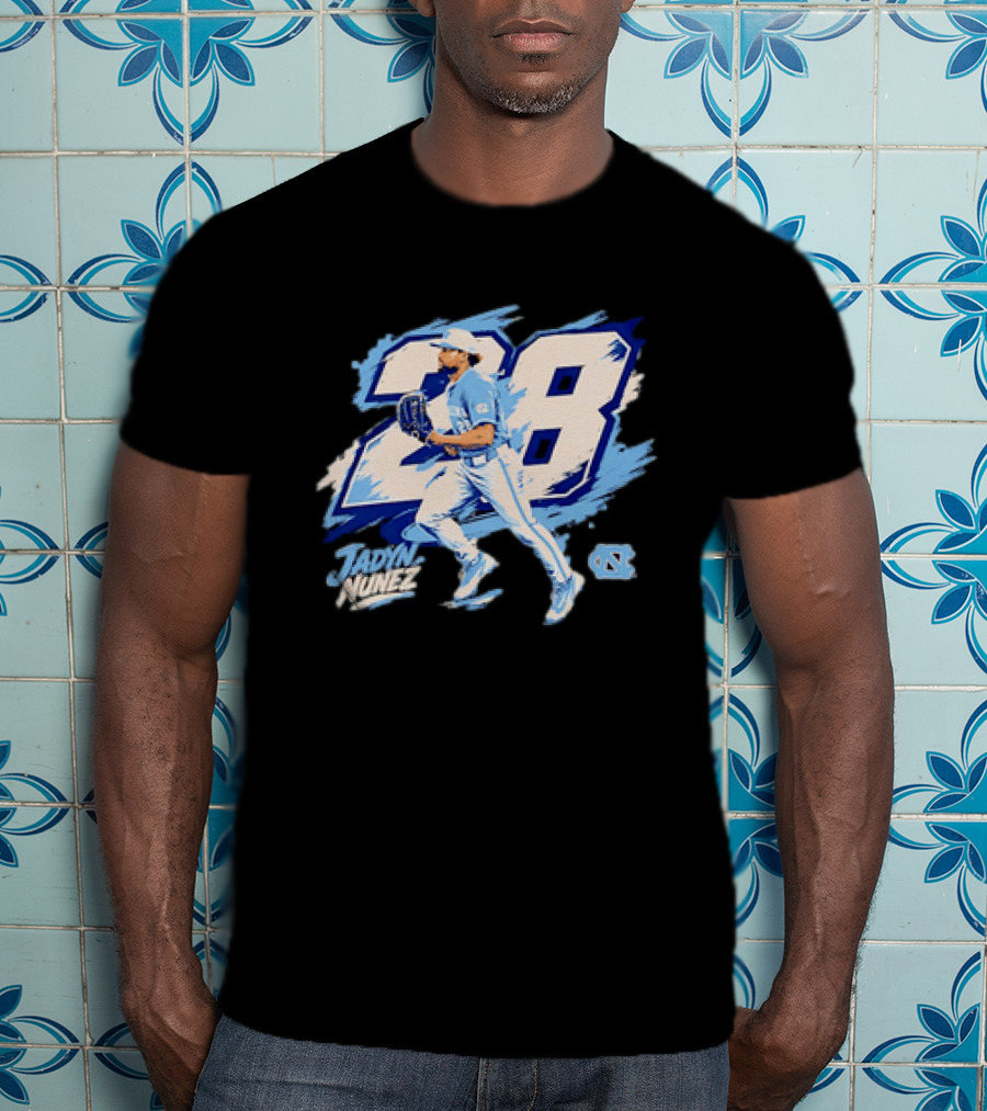 Jadyn Nunez No 28 North Carolina Tar Heels Baseball Player T-Shirt