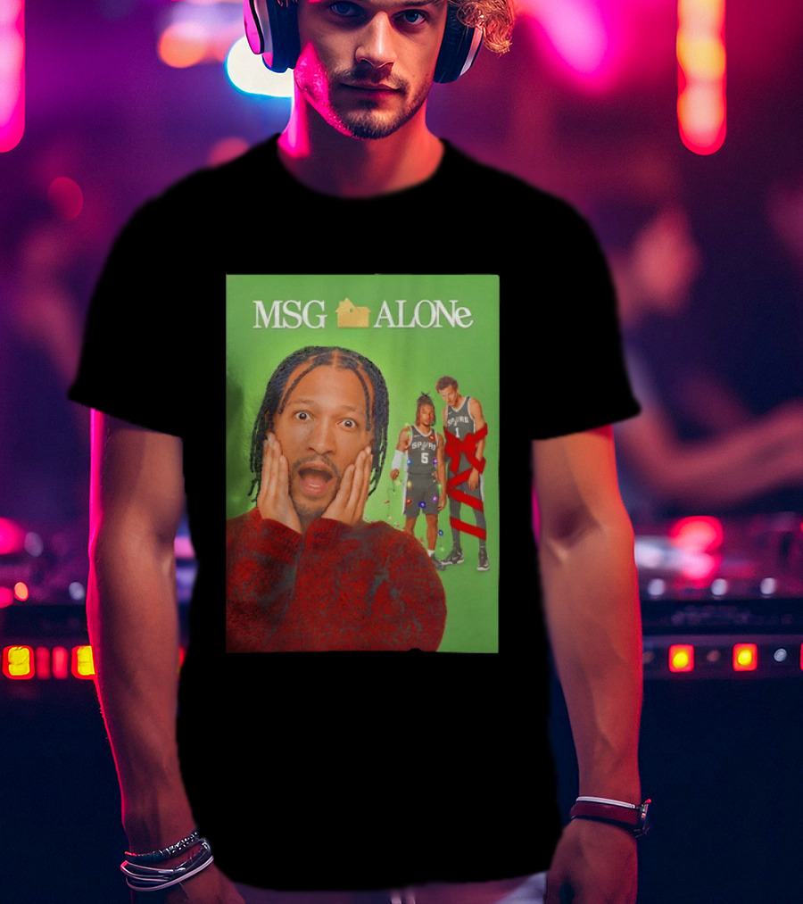 MSG ALONe Jalen Brunson Victor Wembanyama New York Knicks Home Alone NBA Basketball Spurs T-Shirt
