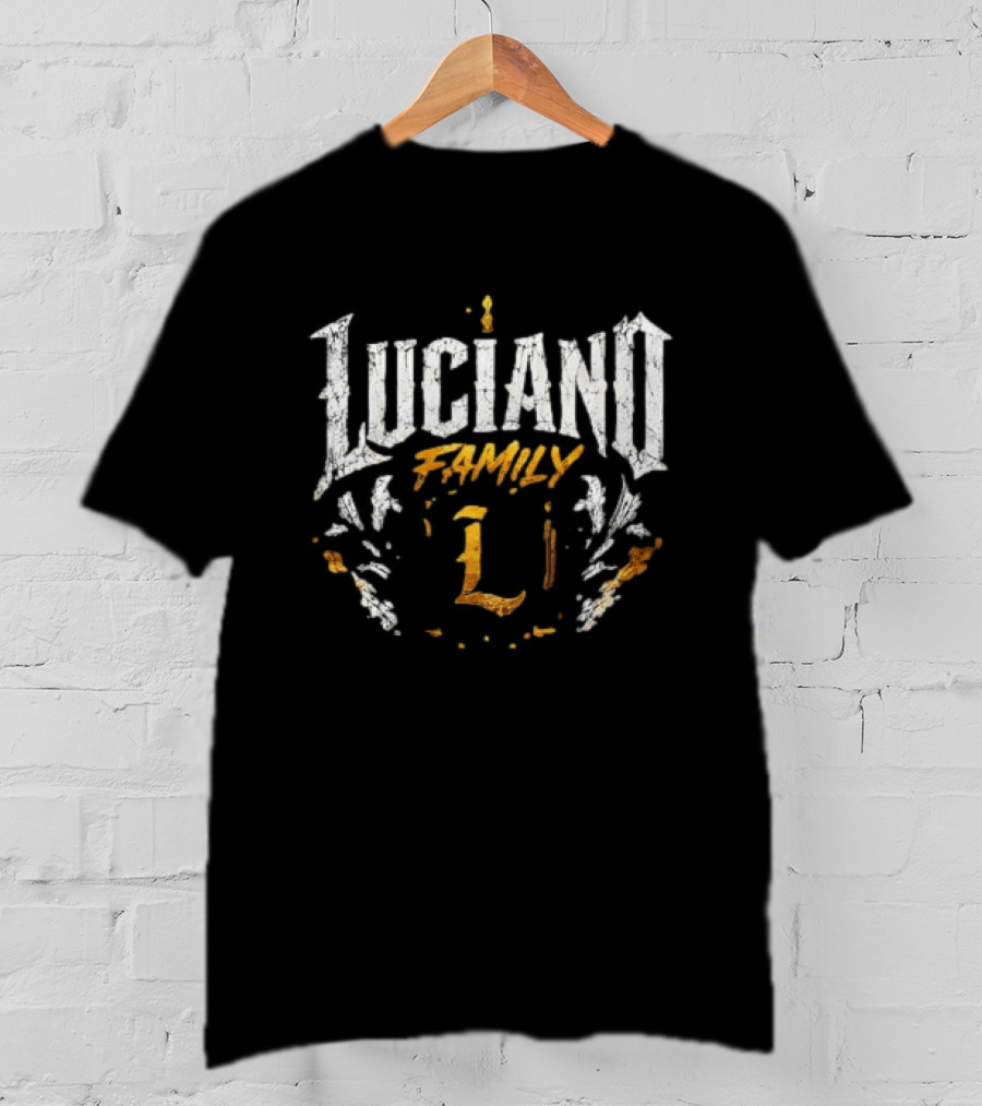 Luciano Family Gold Crown Shield L Monogram Regal T-Shirt