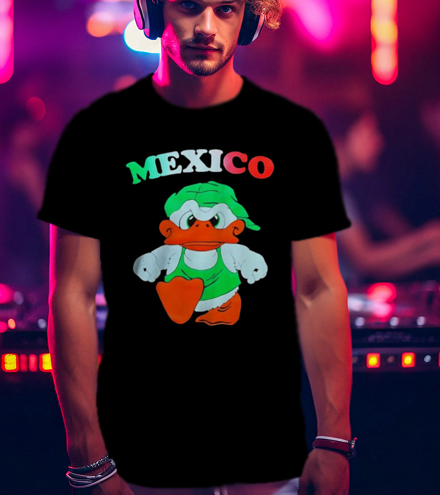 Mexico Duck Cartoon Green Outfit T-Shirt
