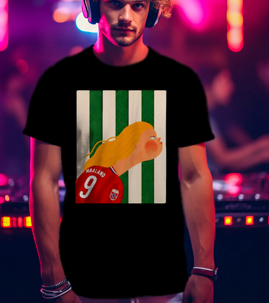 Erling Haaland No 9 Norway National Team Cartoon T-Shirt