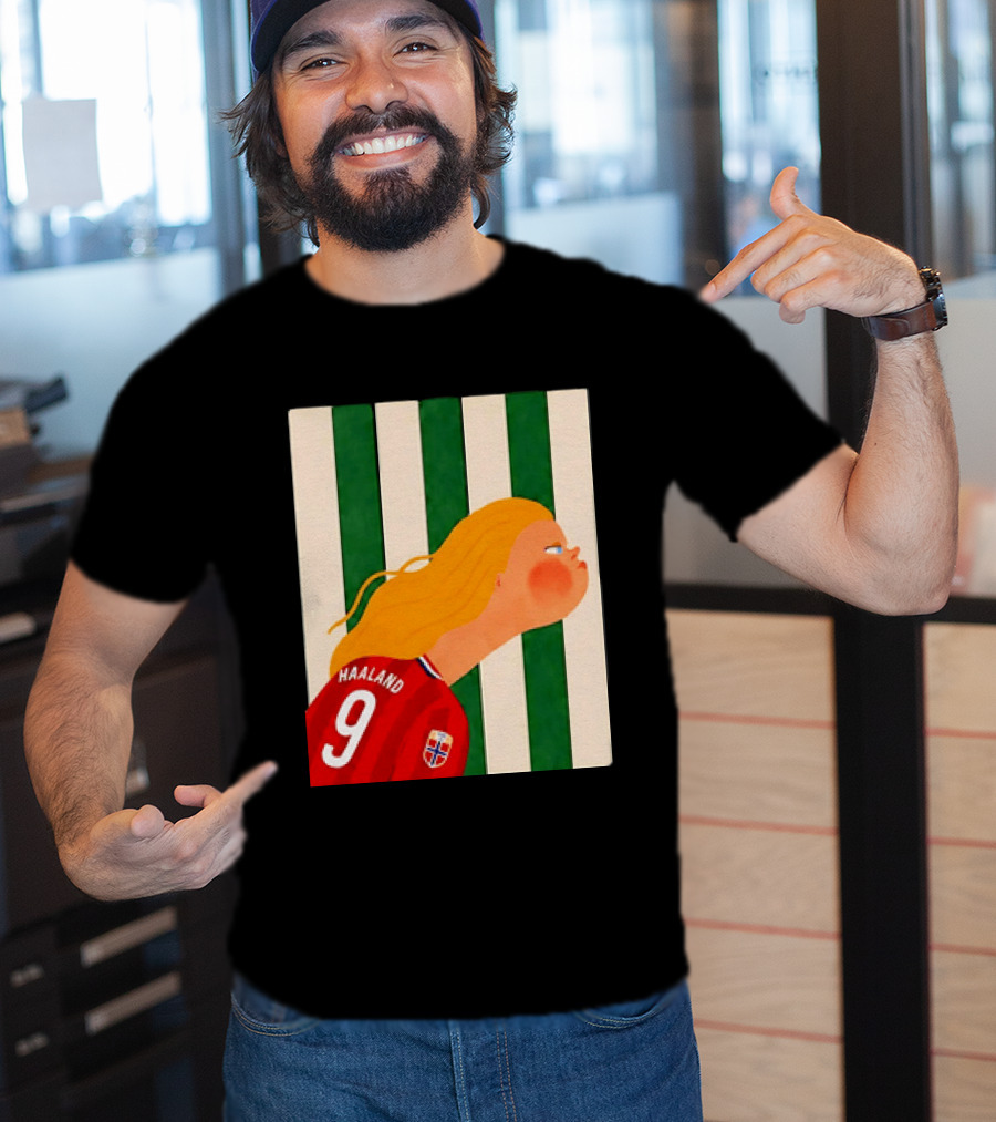 Erling Haaland No 9 Norway National Team Cartoon T-Shirt