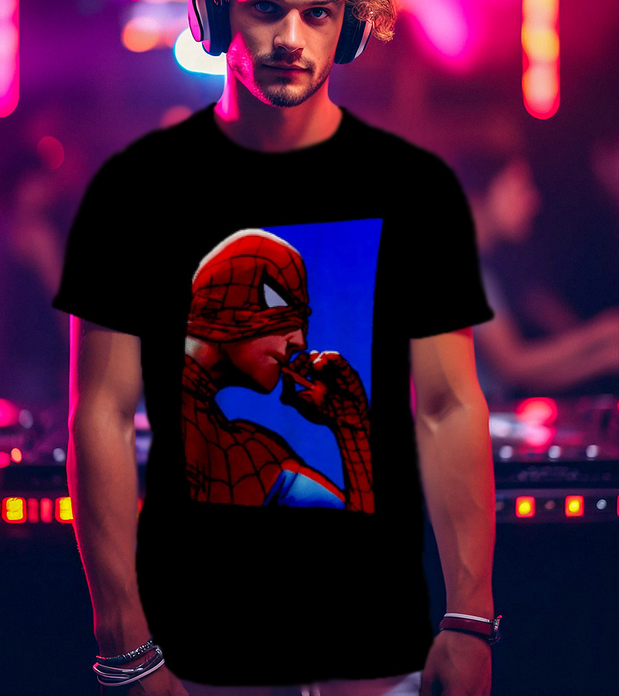 Spider Man Smoking Reaction Meme Awkward Superhero T-Shirt