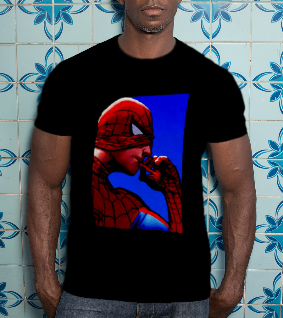 Spider Man Smoking Reaction Meme Awkward Superhero T-Shirt