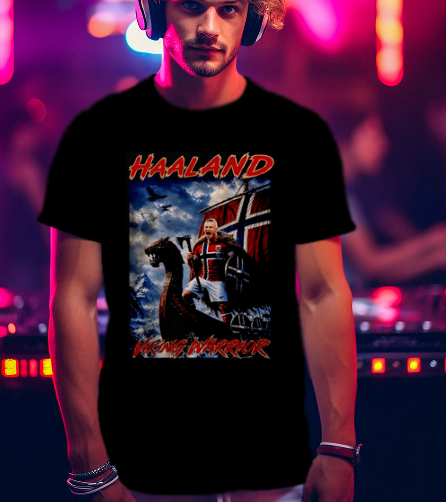 Haaland Viking Warrior Norway Football Nordic Pride T-Shirt