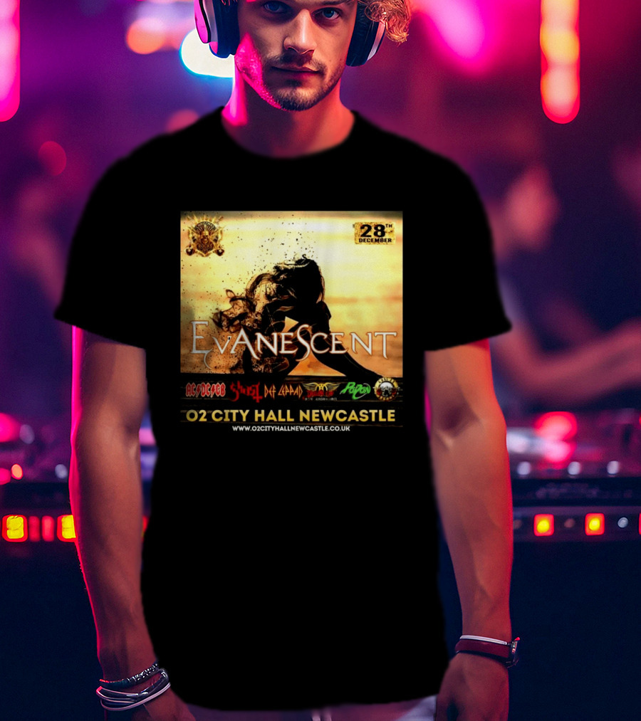 Evanescent Live At O2 City Hall Newcastle With AC/DC Ghost Def Leppard And Poison December 28th T-Shirt