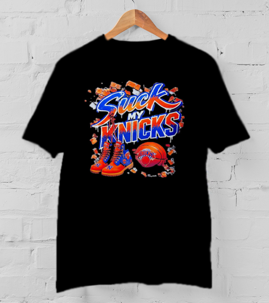 New York Knicks Suck My Knicks Basketball Boots Ice Splash T-Shirt