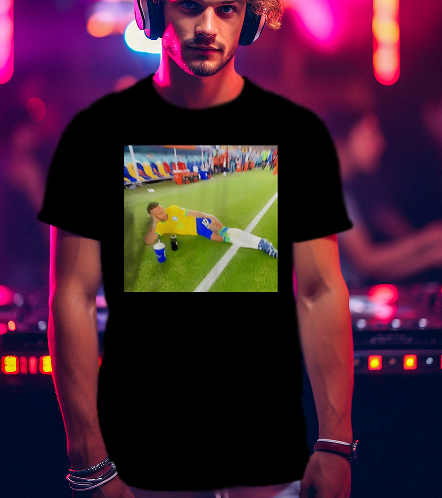 Neymar Jr Brazil Number 10 Relaxing Pitch Meme Iconic Soccer Moment T-Shirt