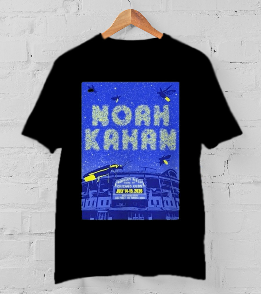 Noah Kahan Live At Wrigley Field Chicago Cubs July 14 15 2026 Event T-Shirt