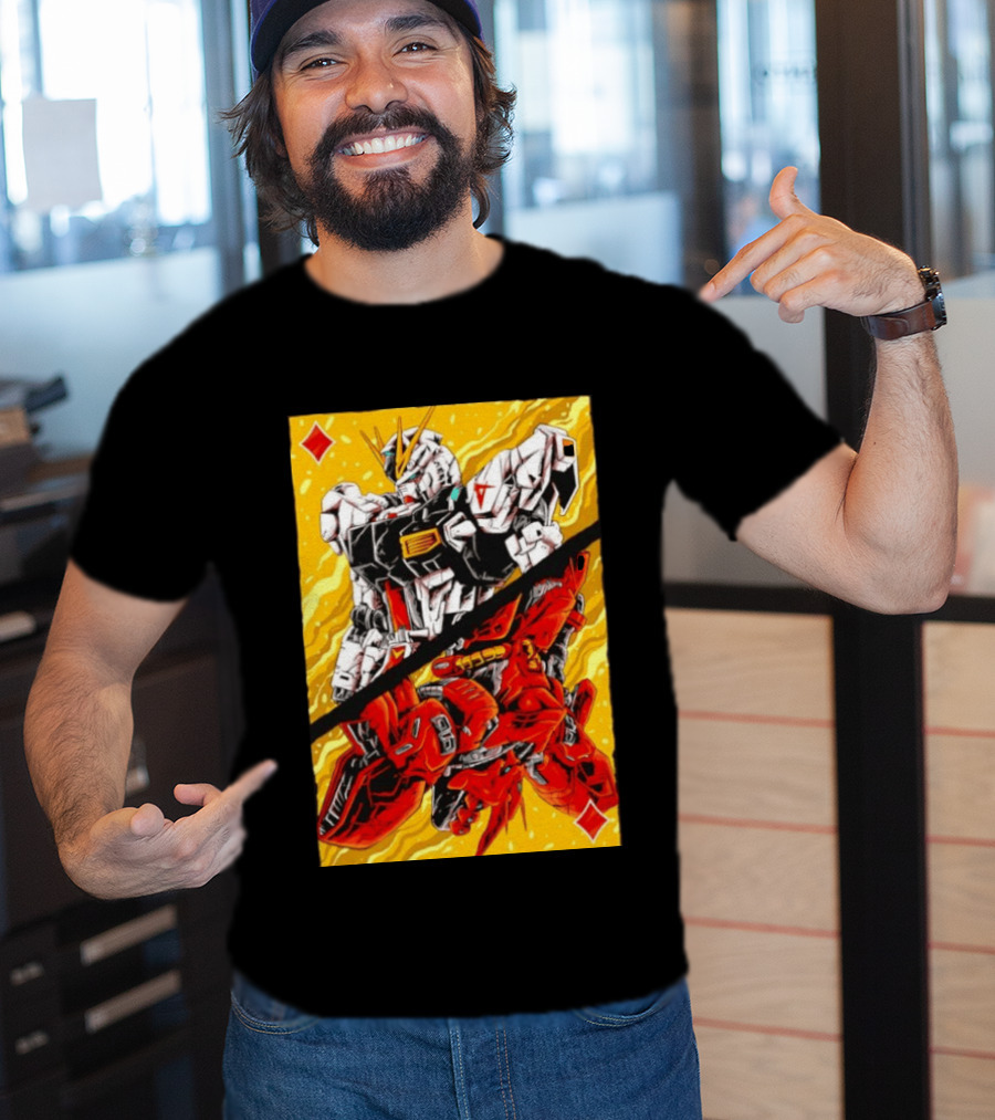 Nu Gundam Sazabi Mobile Suit Gundam Char's Counterattack Playing Card T-Shirt