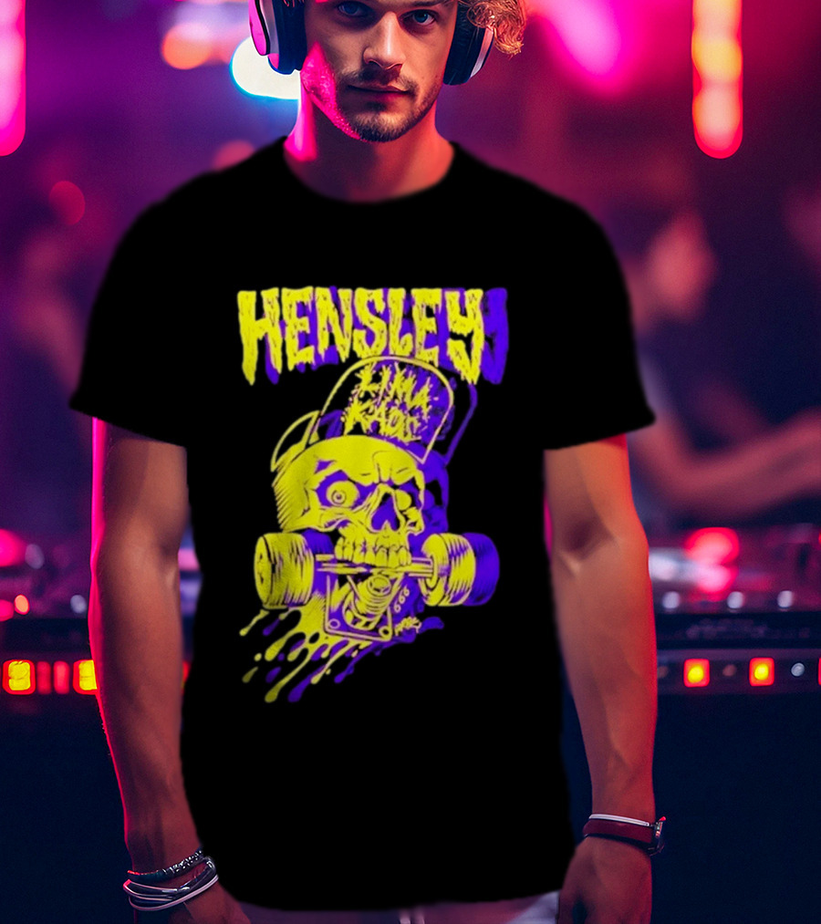 Hensley Lima Kaos Skull Skateboarding T-Shirt
