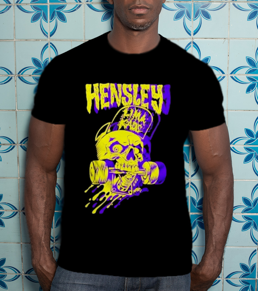 Hensley Lima Kaos Skull Skateboarding T-Shirt