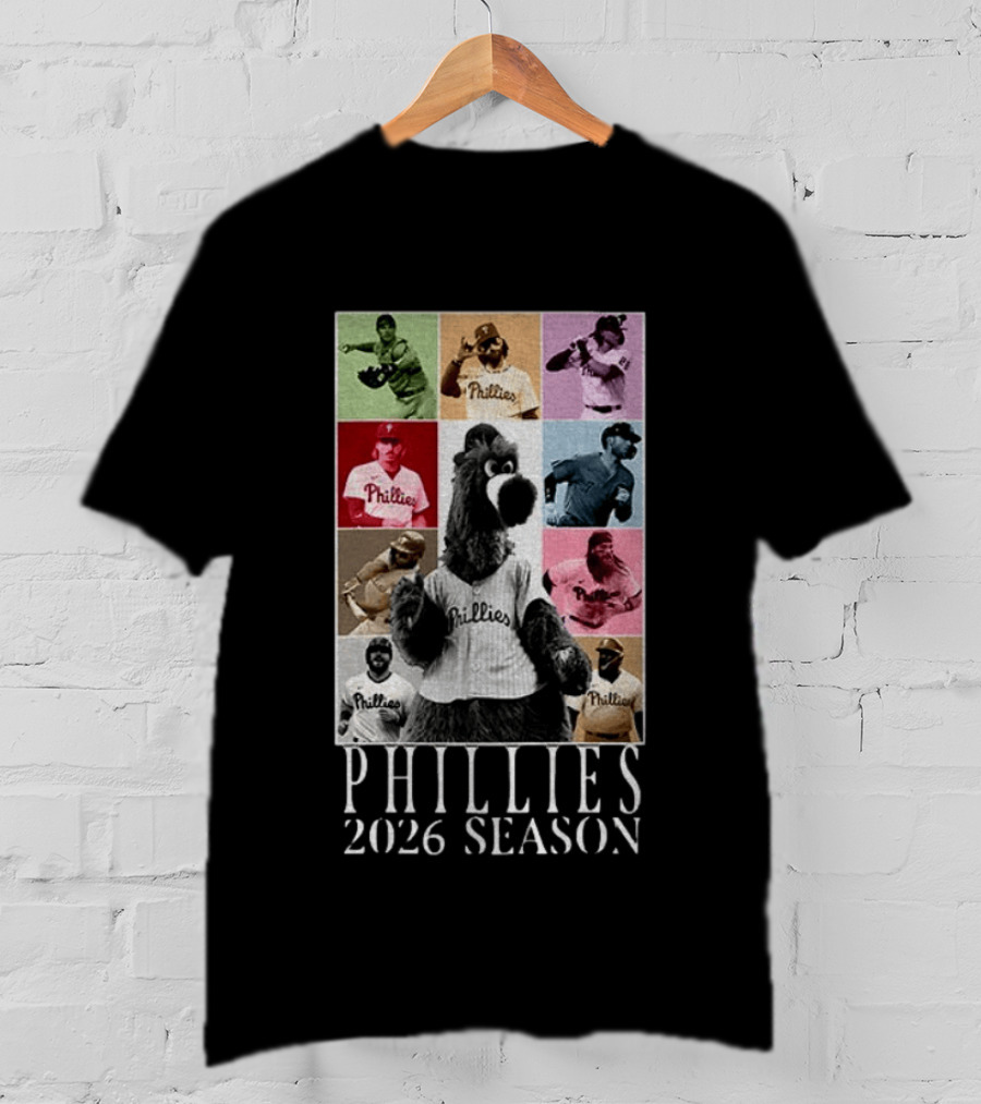 Phillies 2026 Season Phillie Phanatic And Philadelphia Phillies Players T-Shirt