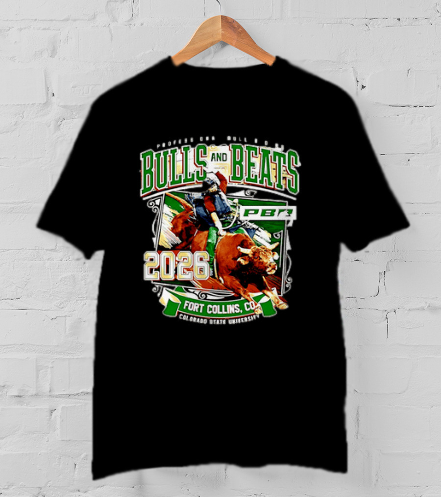Professional Bull Riders Bulls And Beats 2026 Fort Collins Colorado State University PBR T-Shirt