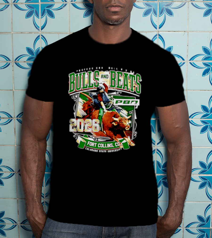 Professional Bull Riders Bulls And Beats 2026 Fort Collins Colorado State University PBR T-Shirt