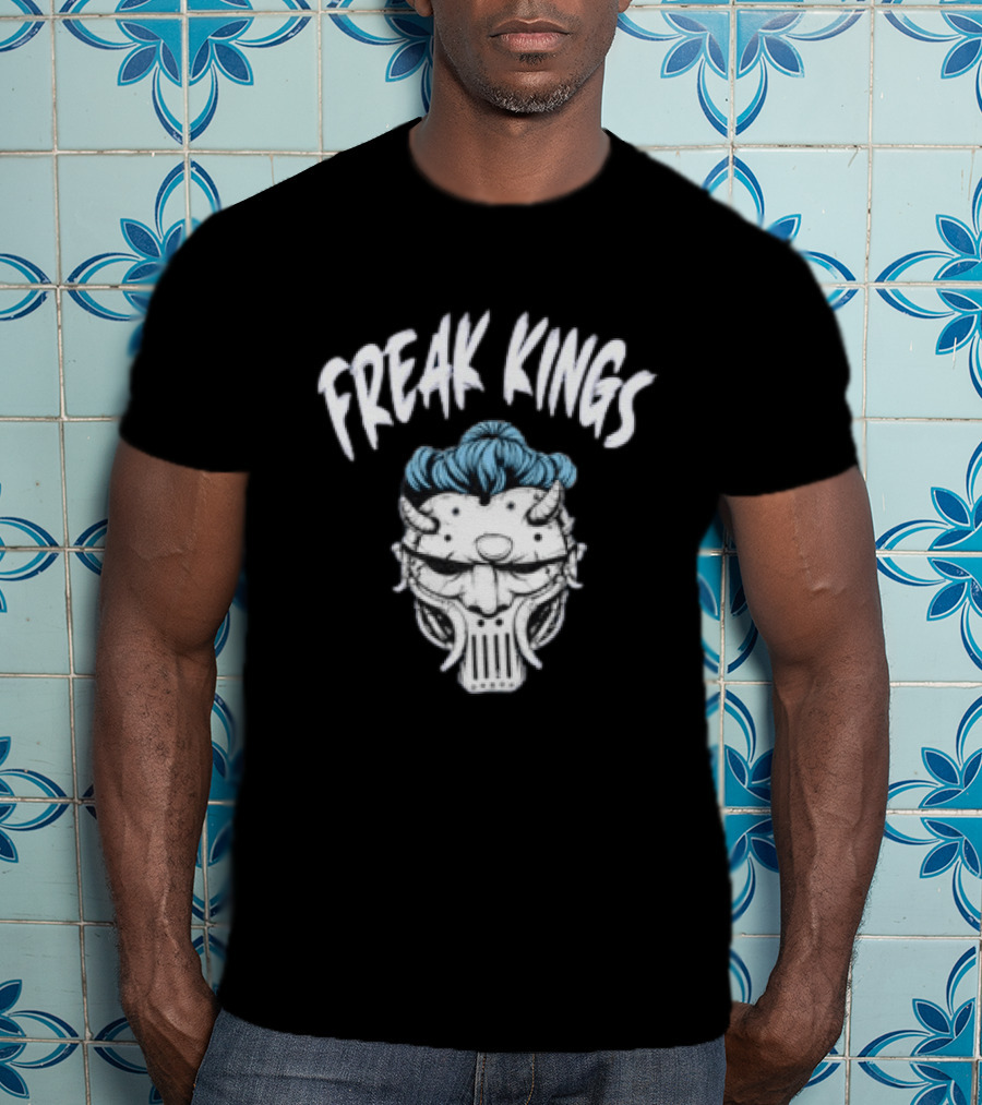 Freak Kings Horned Mask With Blue Hair Wyatt Russell Jackson T-Shirt
