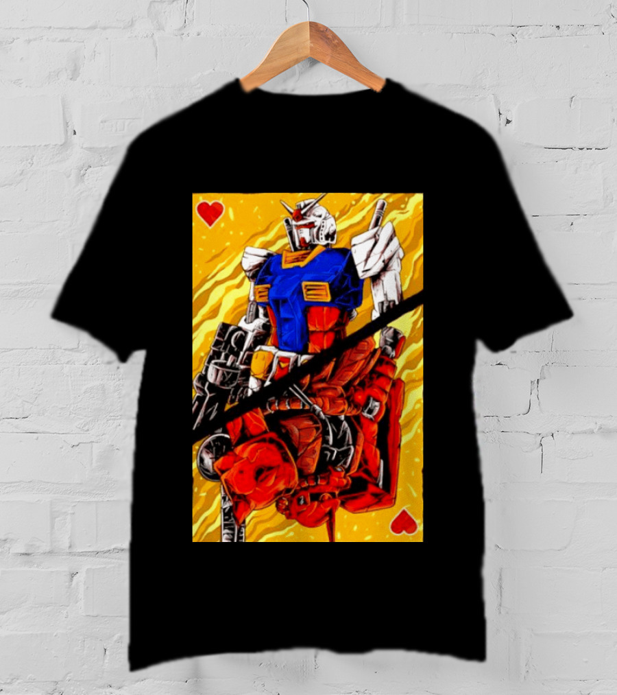 RX 78 2 Gundam Mobile Suit King Of Hearts Playing Card T-Shirt