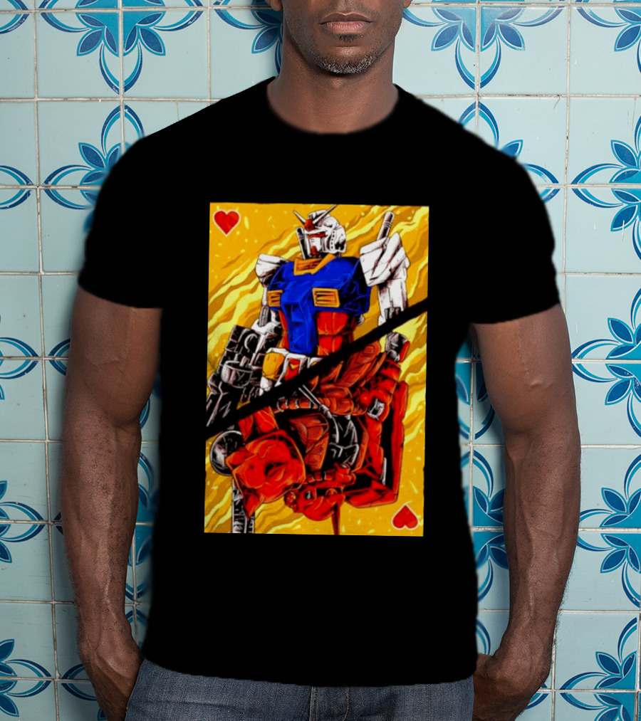 RX 78 2 Gundam Mobile Suit King Of Hearts Playing Card T-Shirt