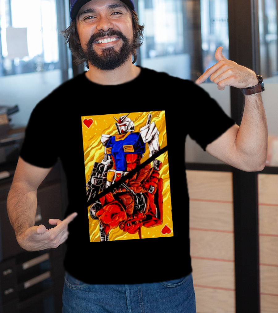 RX 78 2 Gundam Mobile Suit King Of Hearts Playing Card T-Shirt