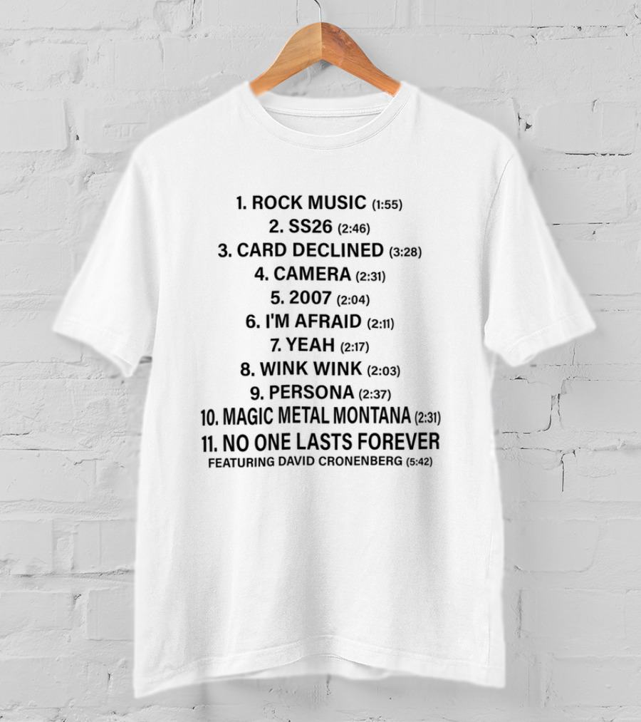 2026 Charli Music Fashion Rock Card Declined Camera Persona Tracklist T-Shirt