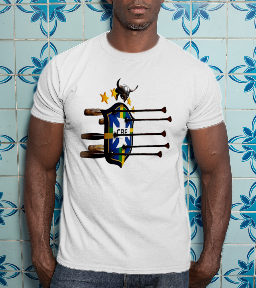 Brazil National Football Team CBF Viking Helmet Spears Stars T-Shirt