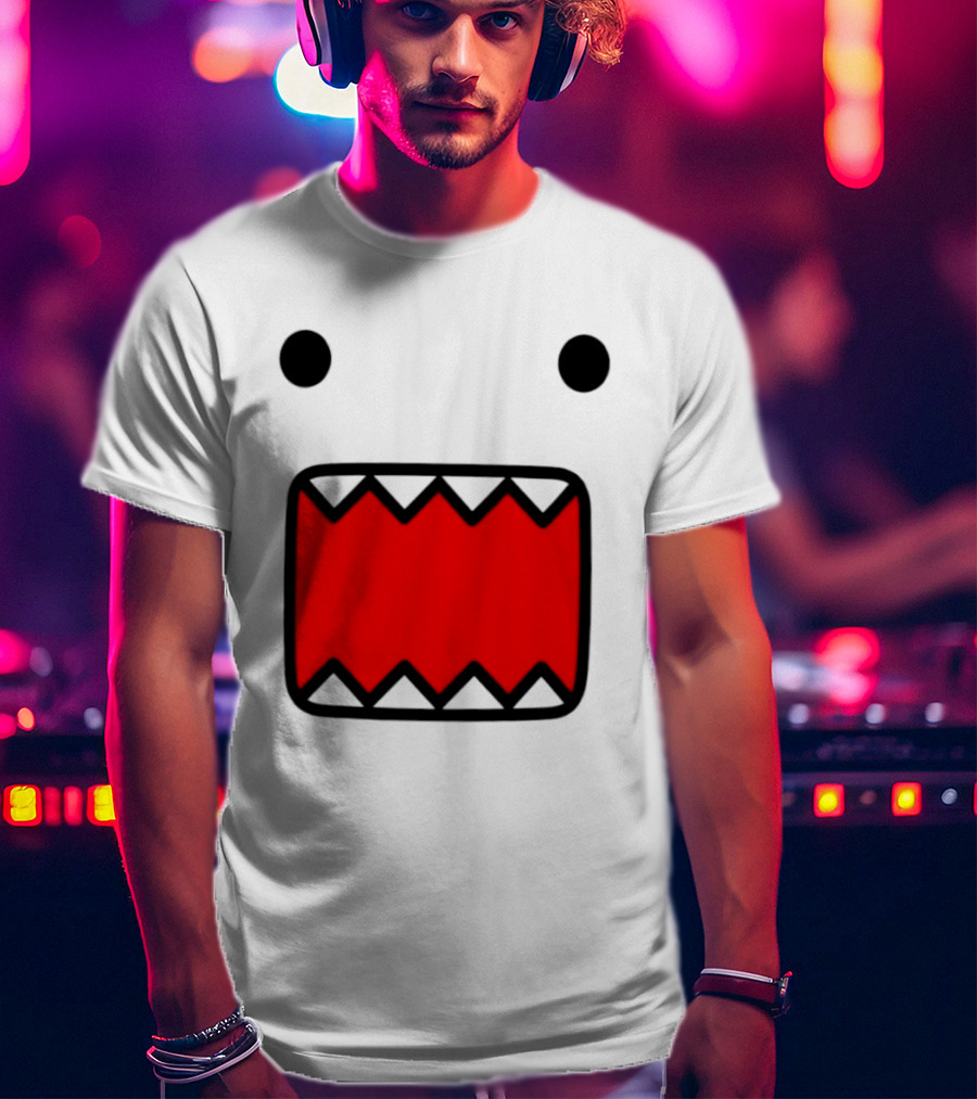 Domo Face Red And Pink Contrast T-Shirt