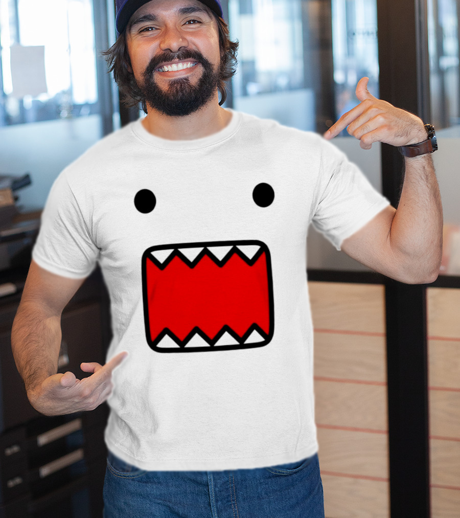 Domo Face Red And Pink Contrast T-Shirt