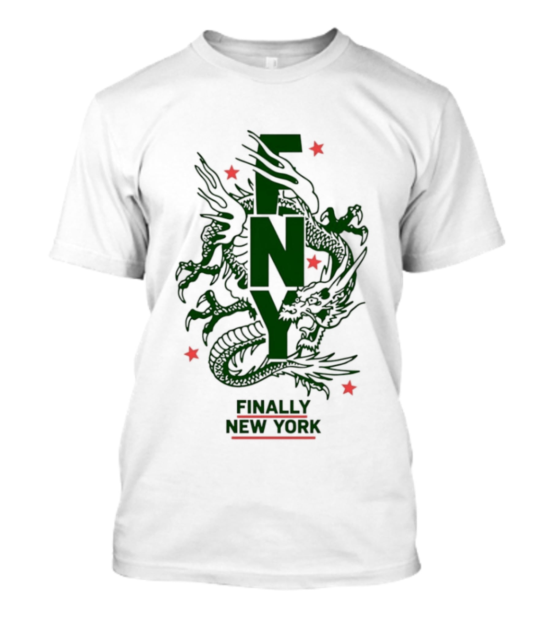 FNY Finally New York Dragon Red Stars Streetwear T-Shirt